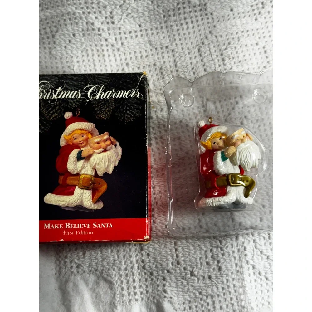 Christmas Charmers Make Believe Santa First Edition Ornament Vintage Holiday Box
